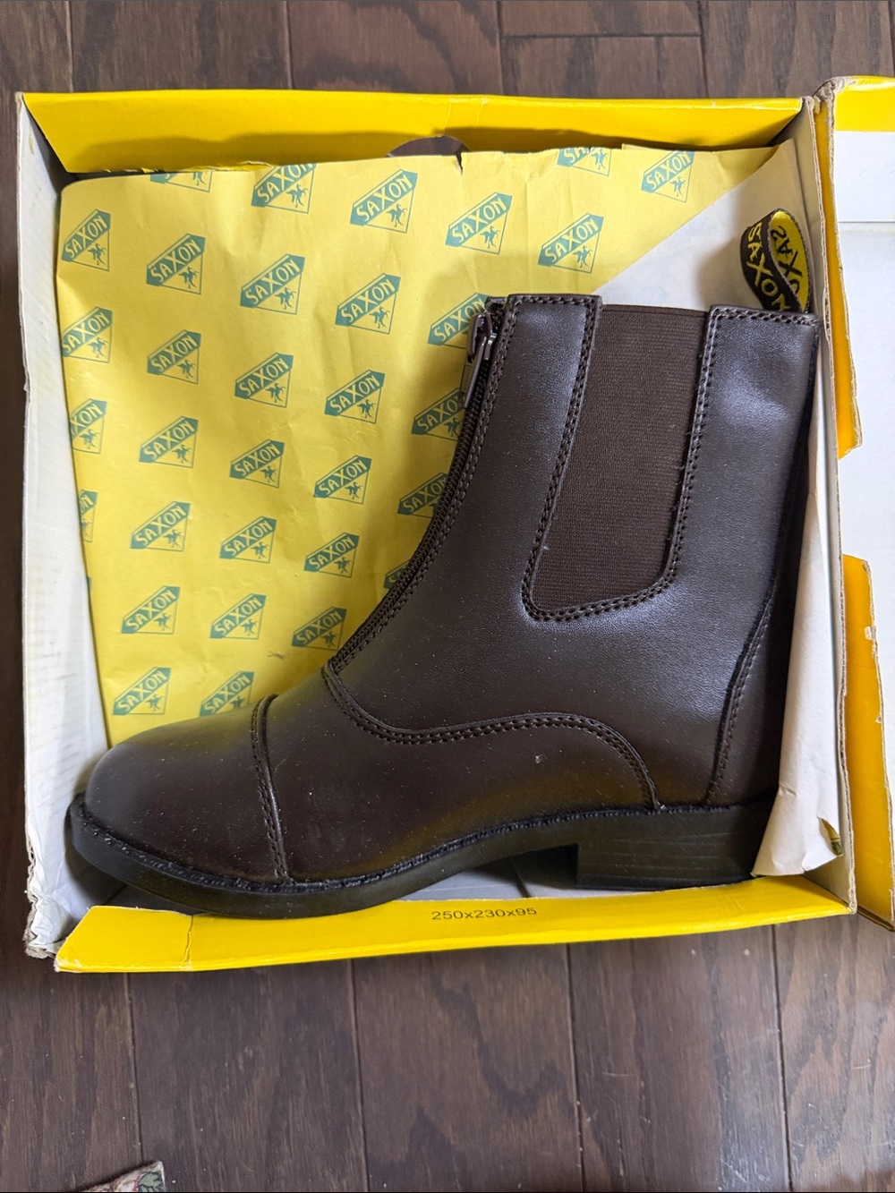 Kids Brown Saxon Chelsea-Style Zip Boots